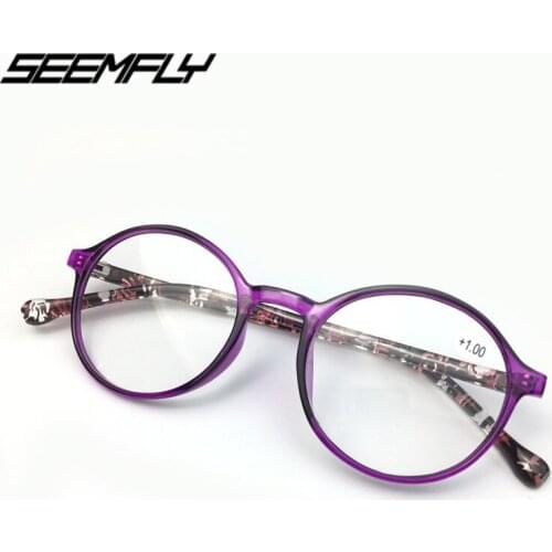 Seemfly Ultralight Resin Round Reading Glasses Women Men Magnifier Hyperopia Presbyopic Eyeglasses Eyewear Unisex +1.0 1.5 2.0 4
