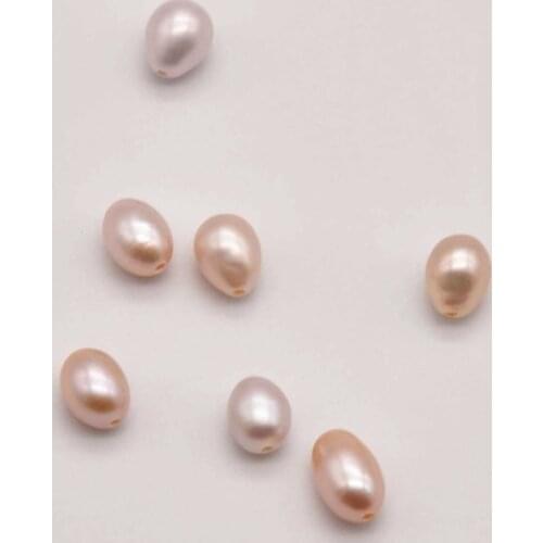 20 Pcs/Lot 5.5mm-7mm Pink Purple Plating Pearl Perforation Pearl Jewelry Components Making For Diy Jewelry Accessories JA0265