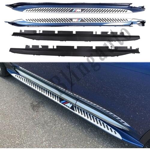 Blue 2Pcs left right Aluminium side step fit for B-M-W X3 G01 2018 2019 2020 running board Nerf bar pedal protector