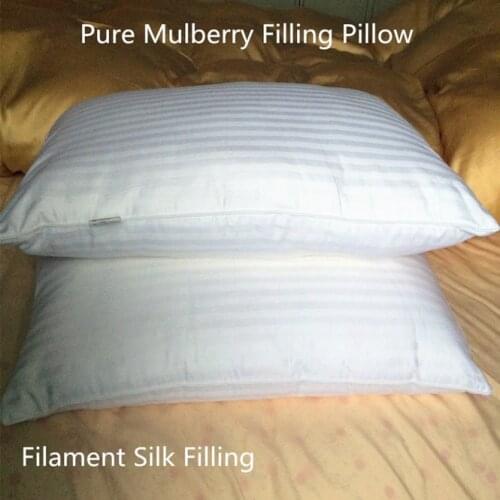 100% Mulberry Silk Filling pillow Eco-Friendly pure silk 74 X 48 cm 750 g to 1750 g Optimal Filament silk pillow on sale