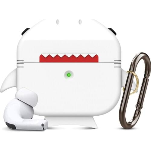 3D Cute Cartoon Shark Shockproof Headset Case for Airpods Pro Silicone Protection Earphone Cover Case Accessories
