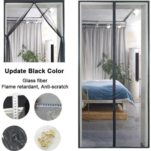 High Density Mesh Door Screen High Quality Fiberglass Durable Anti-mosquito Net Magnetic Fastener Curtain Easy Installation