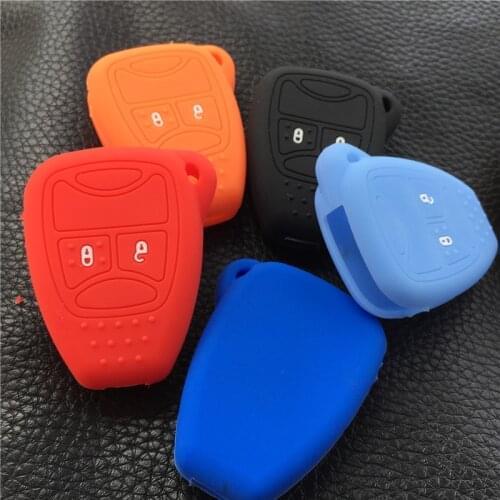 Silicone rubber car key cover Case for JEEP Commander Grand Cherokee Liberty Wrangler Compass Patriot 2 button key