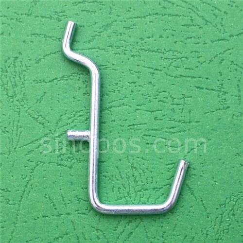 Steel Locking Peg Hook Curved, pegboard secure J-hook metal peg board hooks lock tools display holder hanger safe single peghook