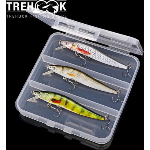 TREHOOK 3pcs Lifelike Crankbaits Fishing Lure Set 8.5cm 6.5g Black Minnow Lures For Fishing Kit Floating Wobblers For Pike Bait