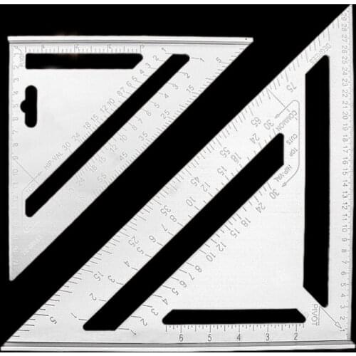 18/30cm Square Triangle Ruler Aluminum Alloy Triangle Angle Ruler Protractor Woodworking Measurement Tool Square Layout Gauge