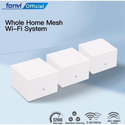 Fenvi AC1200 Whole Home Mesh Wireless 2.4G/5GHz Network Router Repeater WiFi Bridge Extender System PK MW6/MW3 APP Remote Manage