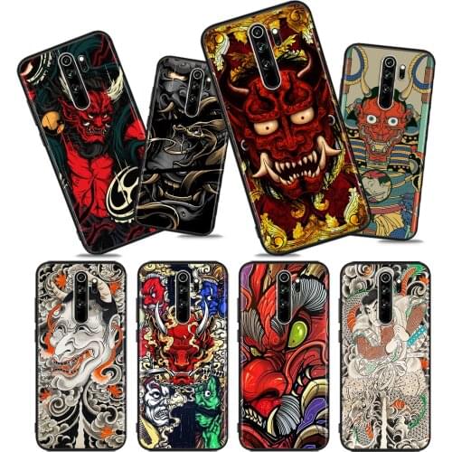 Japan Samurai Swordsman Soft TPU For Xiaomi Redmi Note10 10S 9T 9S 9 8T 8 7 6 5A 5 4 4X Prime Pro Max Black Phone Case