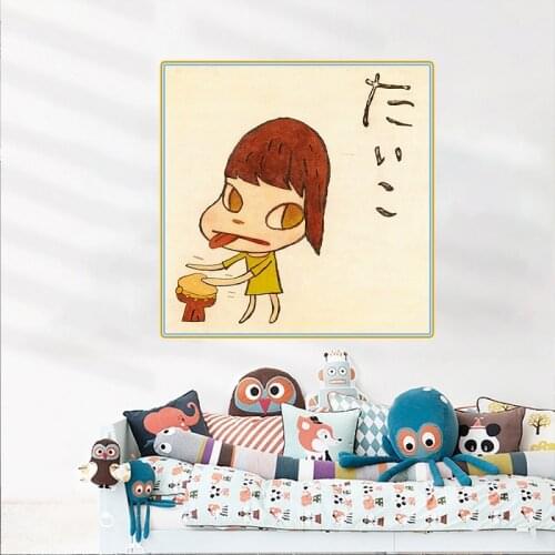 Yoshitomo Nara《Drum》Canvas Art Oil painting Artwork Poster Picture Modern Wall decor Home Living room Decoration