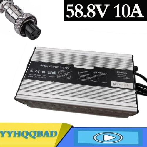672Watt 58.8V 10A Lithium Battery Charger for 48V Electric bike 14Series Li-ion Battery Charger Electrical Motorbike Charger