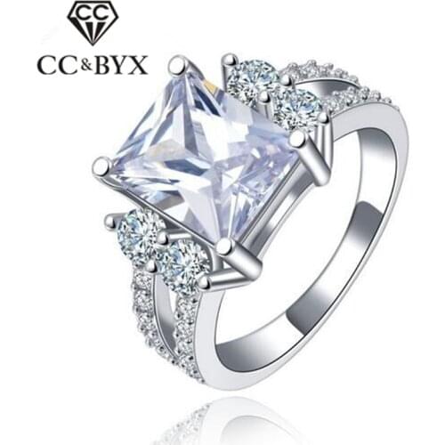 Vintage Rings For Women S925 Silver Color AAA Pattern Ring Cincin Wanita Wedding Band Bague Alliance Femme Mariage CC125