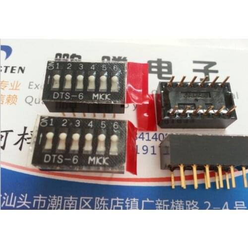 1PCS Imported original MKK direct plug-in 6P code switch 6-bit piano key code switch DTS-06 2.54 pitch