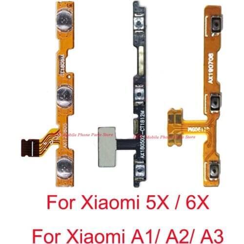 10 PCS Power ON OFF Volume Side Button Key Flex Cable For Xiaomi Mi A1 5X A2 6X A3 MIA3 MI5X MI6X Ring Silent Switch Flex Cable