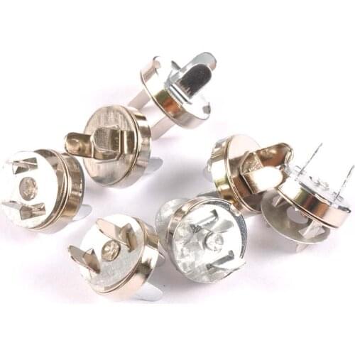 10pcs Silver Magnetic Snap Fasteners Clasps Buttons Handbag Purse Wallet Craft Bags Parts Accessories 14mm cp2109