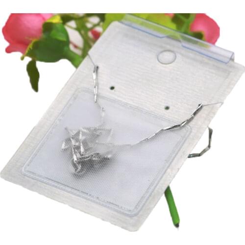 100pcs/lot Plastic Bags Self-Stick Necklace Accepted Bag DIY Jewelry Making 4.2x3.7cm Transparent Sacks Earring Necklace Charms