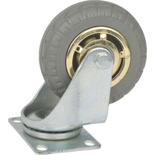 5-Inch Furniture Caster Solid Rubber Tire Trolley Wheel Bearing Universal Muted Medical Bed Equipment Part