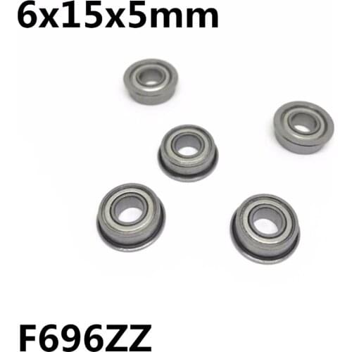 50Pcs F696ZZ 6x15x5 mm Flange Bearings Deep Groove Ball Bearing High Quality F696Z F696