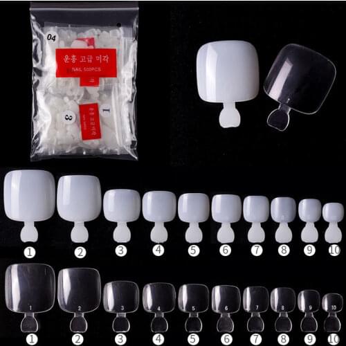 500pcs Toe Nail Tips Full Cover False Toenails Extension Foot Tips Pedicure Resin Full Cover Toenail Artificia Nail Art Tips