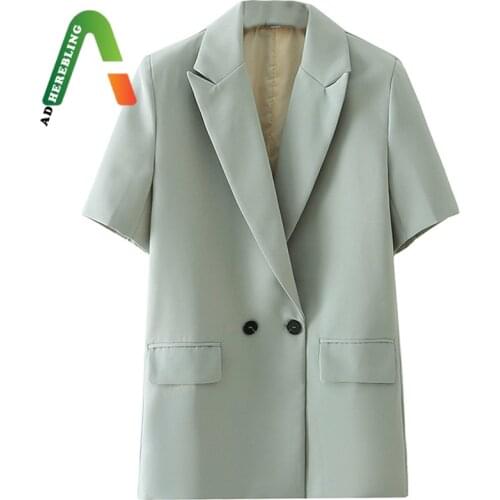 Adherebling Women's Blazers With Short Sleeves