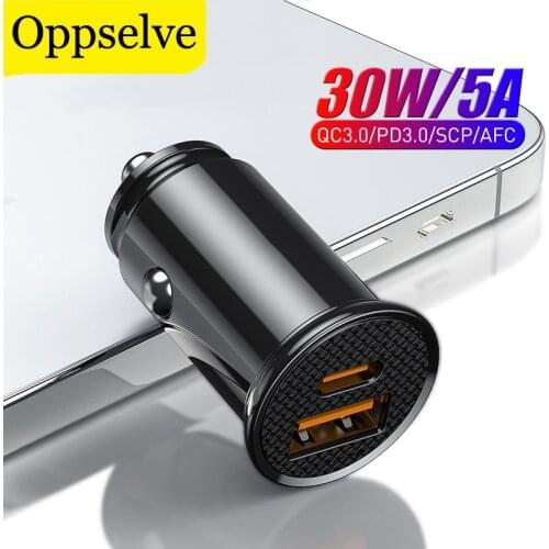 Mini USB Car Charger Quick Charge 3.0 PD Charger Fast Charging USB Type C QC PD 3.0 Mobile Phone Charger For Samsung Galaxy S21