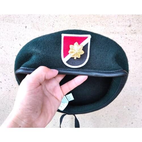 Tomwang2012 United States US Army 6th Special Forces Group Wool Green Beret MAJOR DEVICE INSIGNIA Military Hat 1963~1971