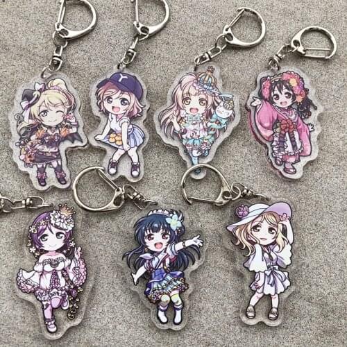 New Anime LoveLive！Rin Hoshizora Sonoda Umi Nozomi Tojo Nico Yazawa Cartoon Figure Keychain Pendant Acrylic Keyring Toy Cosplay
