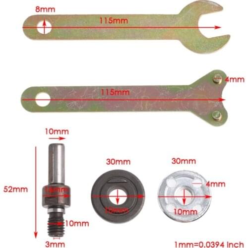 Tool Parts 87mm Long Mandrel Adapter Disc Holder with Inner Diameter 10mm Spanner Kit Power Tools for Angle Grinder Au07 21