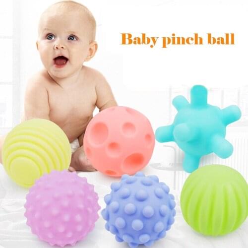 Baby Soft Rubber Ball Toys Puzzle Touch Multi-texture Kids Hand Catch Pinch Pressure Ball Toy Children Learn Climb Fitness Ball