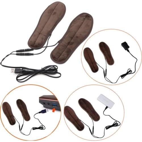 USB Electric Powered Plush Fur Heating Insoles Winter Keep Warm Foot Shoes Keep Warm Insole Heated Insole Unisex