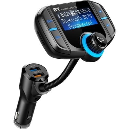 FM Transmitter Fast Charged QC3.0 Dual USB Charged Vehicle U Disk Music Player Vehicle MP3 Vehicle Hand-free Bluetooth Call