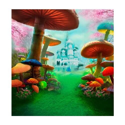 5*6.5feet(150*200CM) Castle mushroom plant photography backdrops photography background fotografia