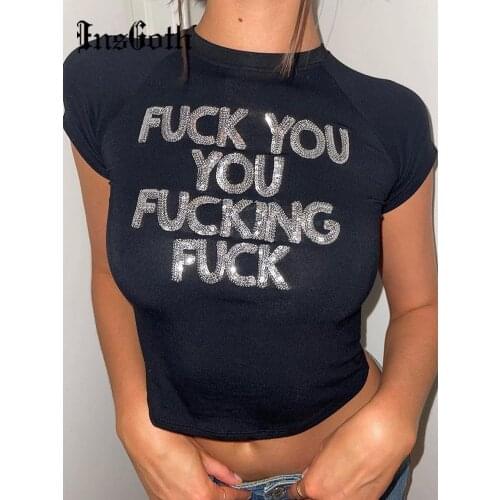 Женские футболки INSGOTH China At AliExpress