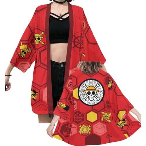 Haori Anime One Piece Monkey D Luffy Cosplay Costume Portgas D Ace Kimono Four Emperor Edward Newgate Kaido Logo Cloak Womens