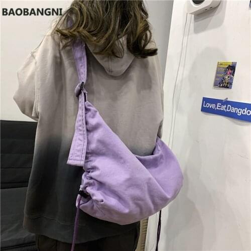 Korean Ins Messenger Canvas Bag Female Chic Large Capacity Japanese Student Shoulder Ins Diagonal Dumpling Bag
