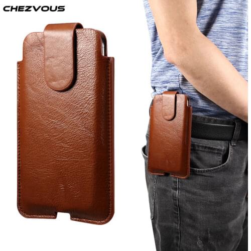 Leather Phone Pouch Case for iPhone 12 11 Pro Max XR XS 8 7 6plus Universal Magnetic Holster Cover Waist Bag for Samsung Huawei