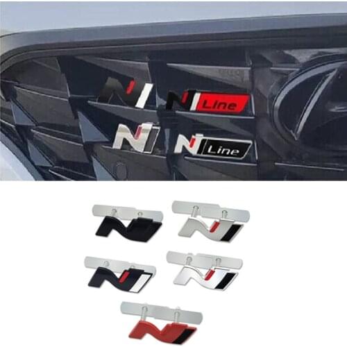 3D Metal N logo Badge N Line Grill Emblem Sticker Car Fender Decals Car Styling For Hyundai Verna Celesta Elantra MISTRA SONATA