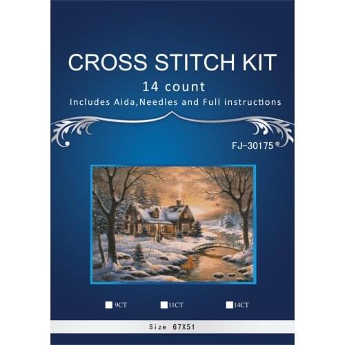 Oneroom Snow house Embroidery Crafts Needlework 14CT Unprinted Arts Cross Stitch Kits DMC DIY Quality