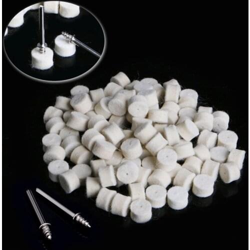 2021 New 100Pcs Wool Felt Polishing Buffing Pad 13mm + 2 Shank For Grinding Wheel