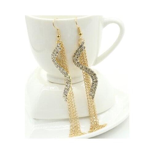 New fashion Delicate long tassel earrings with crystals and diamonds For Women girl Accessories jewelry