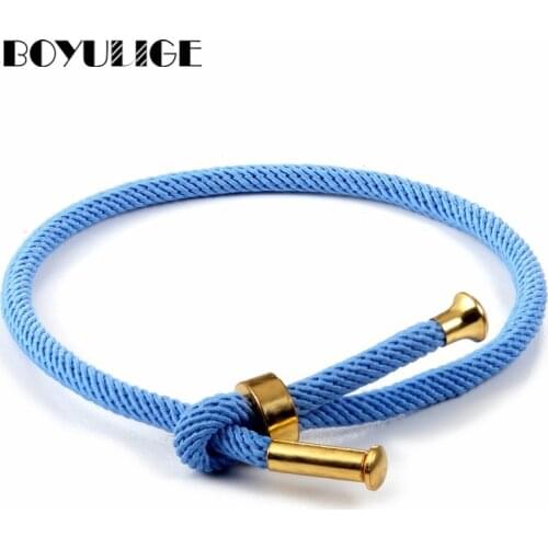 BOYULIGE New Stainless Steel Adjustable Bracelet Men Milan Rope Bracelets For Women Jewelry Fashionable Simple National Style