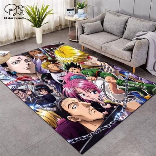 Full-time hunter anime Square Anti-Skid Area Floor Mat 3D Rug Non-slip Mat Dining Room Living Room Soft Bedroom Carpet style-03