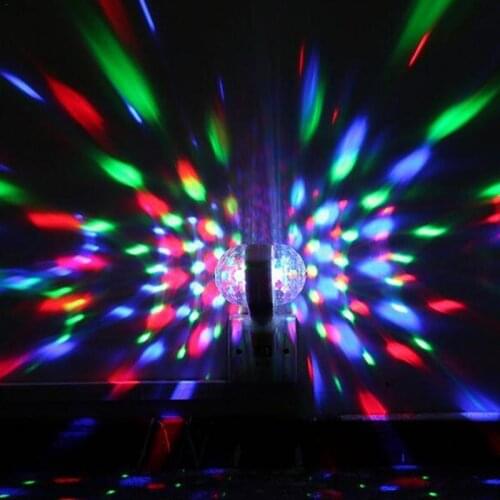 E27 3W Colorful Rotating RGB Dual-head LED Stage Lighting Xmas Party Effect Light Magic Ball Light LED KTV Bar DJ Disco Light
