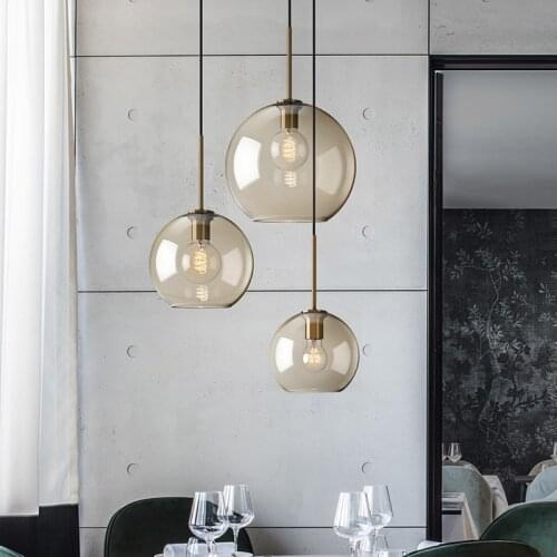 Nordic Dining Room Small Pendant Lights Modern Glass Pendant Lamps Simple Bar Cafe Creative Hanging Lamps led Lights For Room