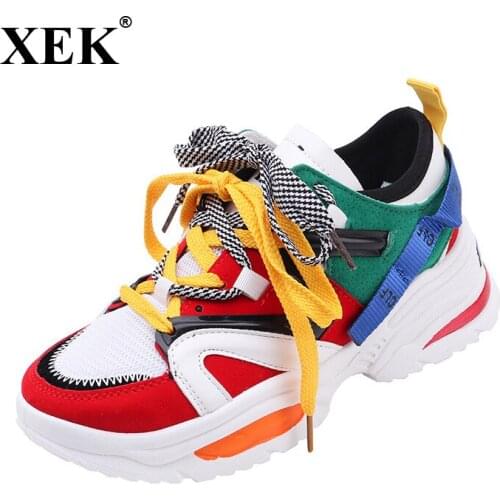 Stylish Women Running Shoes Increasing 6CM INS Ulzza Harajuku Sneakers Cushioning Height Platform Breathable Wave Sports ST421