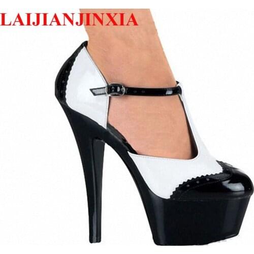 Free Shipping 2016 15cm thin heels Patent leather Flowers transparent platform wedding shoes woman sexy Crossdresser pumps