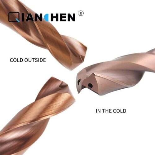 External Cooling Internal Cooling Outlet Drill Tungsten Steel Solid 12.4mm-16mm Carbide Outlet Triple Diameter 5D Bit 1 Pieces