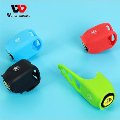 WEST BIKING Bicycle Electric Horn Waterproof Silica Gel Bell Cycling 120db 5 Sounds Ring Safety Bicycle Handlebar Ring Horn Bell