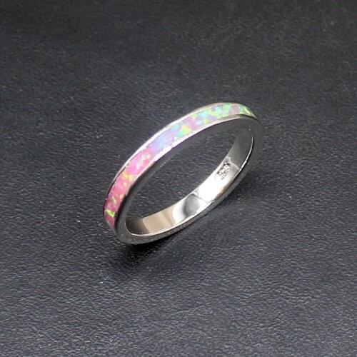 Hermosa Gushing Rainbow Mystical Opal Genuine 925 Silver Band Ring Wedding Engagement Gifts for Women Size 8# 20214352