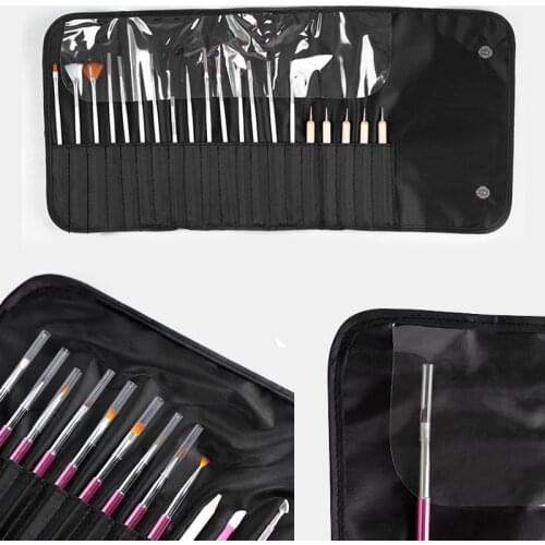 1* Professional Manicure Polish Brush Kit Storage Waterproof Cloth Bag Clutch Makeup Brush Easy to Carry Nail Decoration Tools