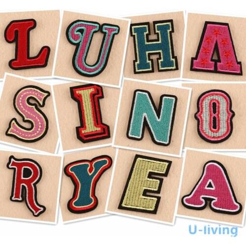 1pcs Letter Mix Patch for Clothing Iron on Embroidered Sew Applique Cute Patch Fabric Badge Garment DIY Apparel Accessories 111